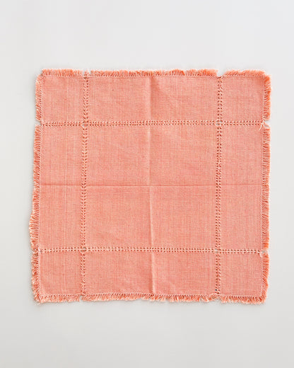 Collette Cantaloupe handwoven cotton napkin