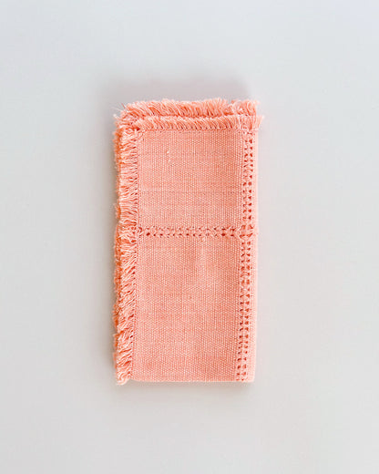 Collette Cantaloupe orange cotton cloth napkins