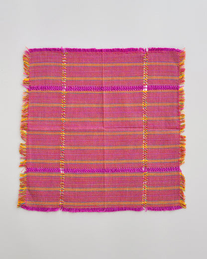 Inez Hibiscus handwoven cotton napkin