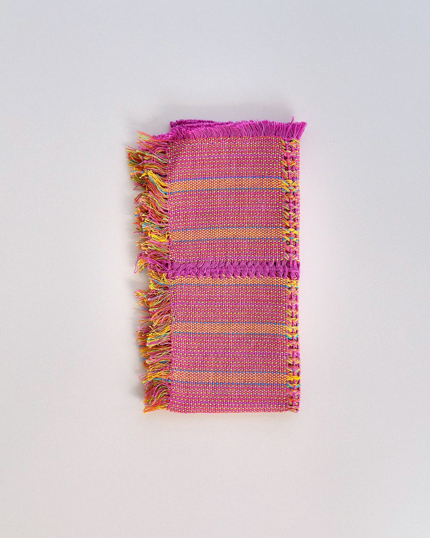 Inez Hibiscus pink and orange cotton cloth napkins