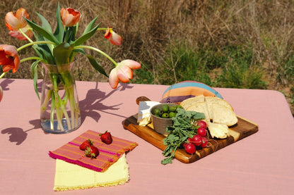 Inez Hibiscus set of four striped napkins