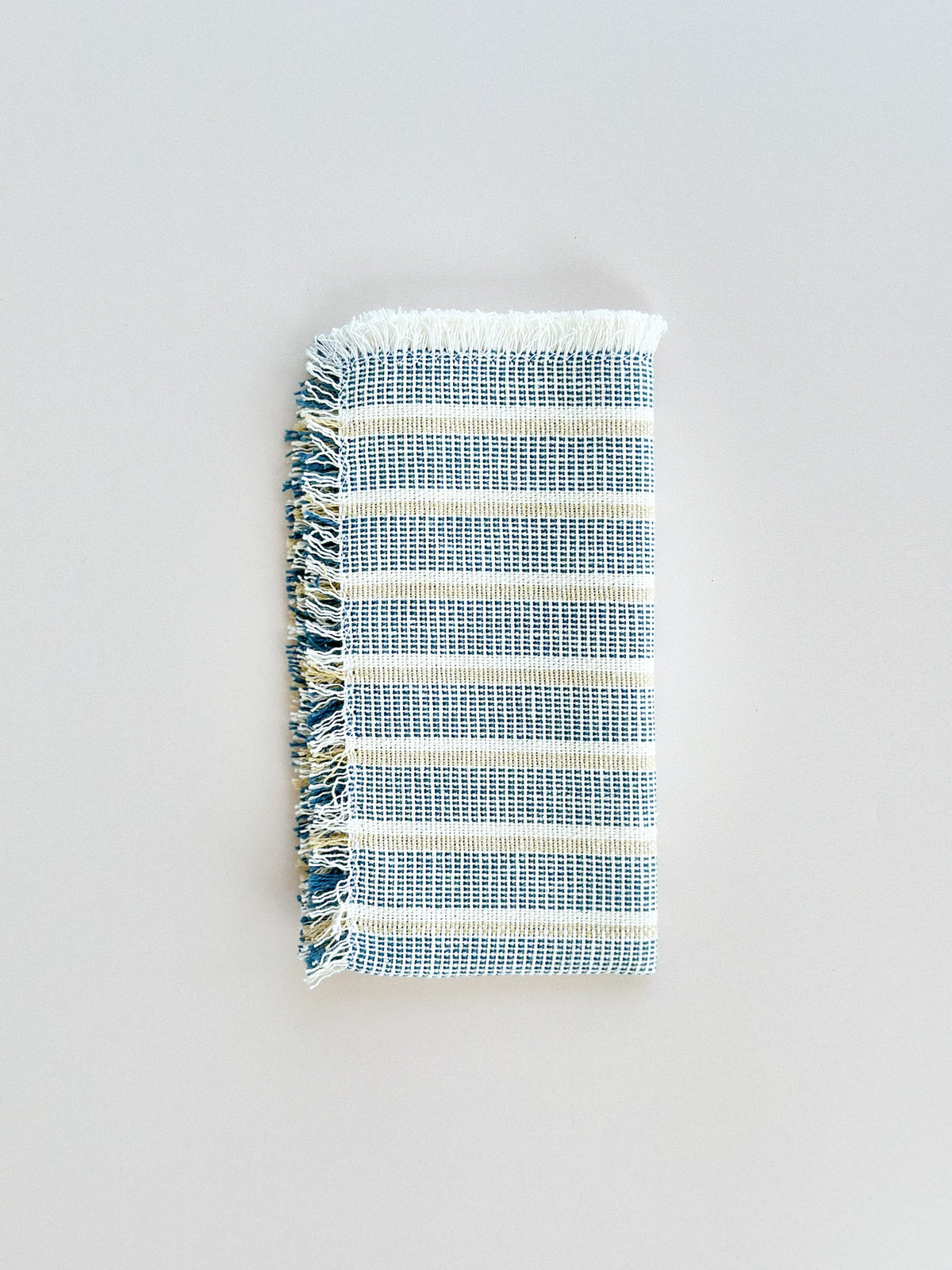 Inez Sea Salt blue and cream cotton cloth napkins