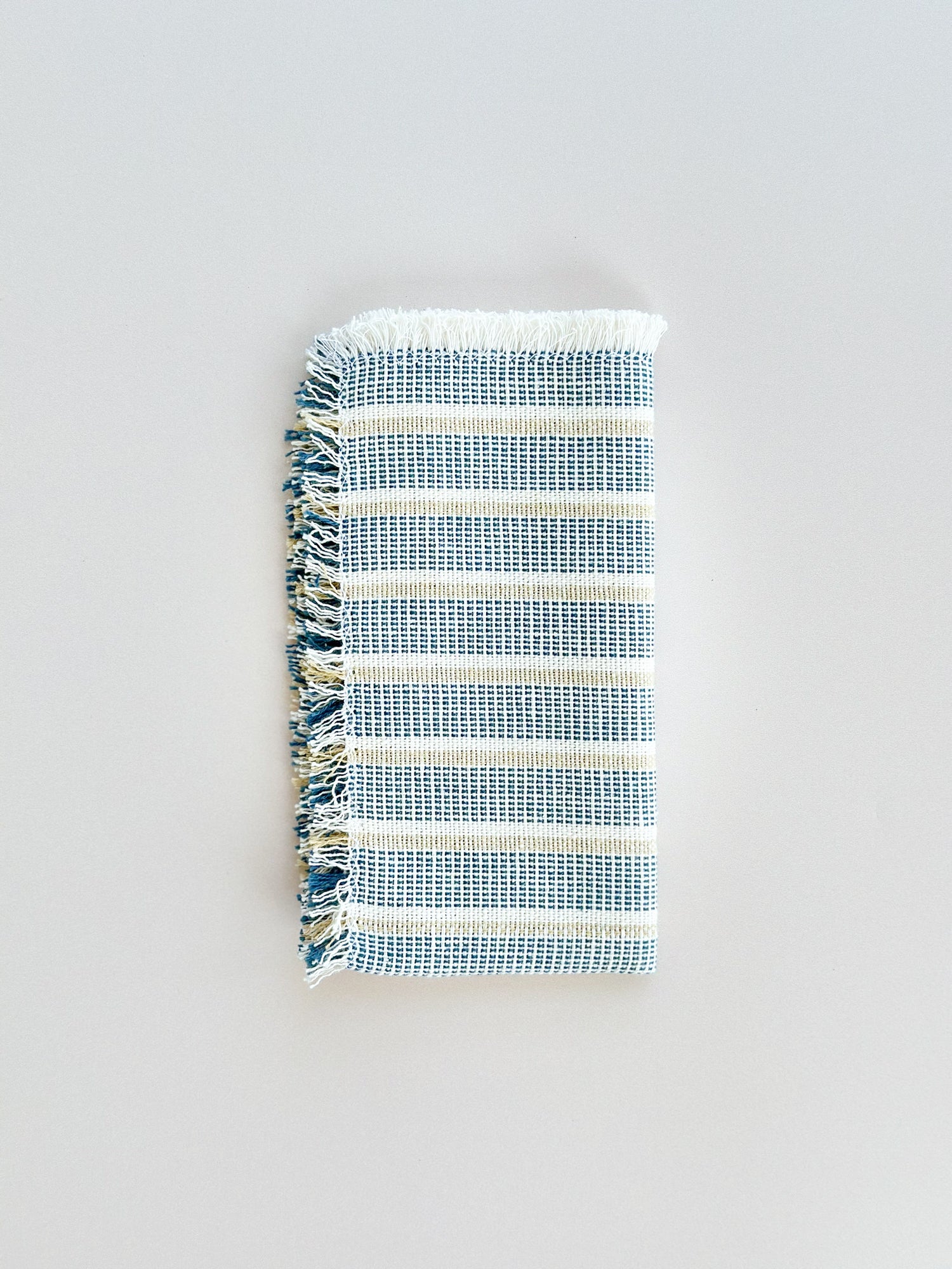 Inez Sea Salt blue and cream cotton cloth napkins
