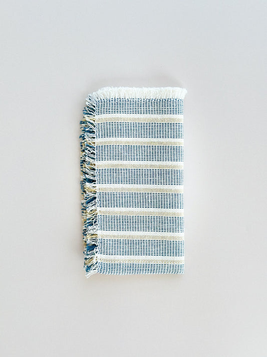 Inez Sea Salt blue and cream cotton cloth napkins