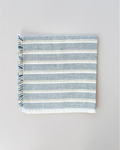 Inez Sea Salt blue striped dinner napkins