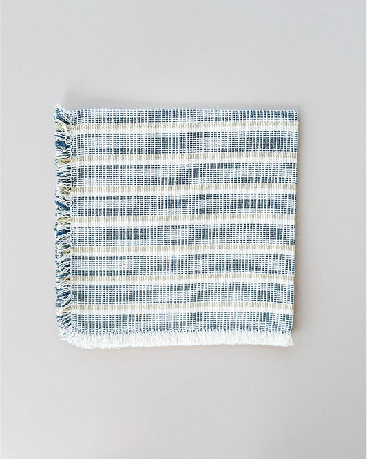 Inez Sea Salt blue striped dinner napkins