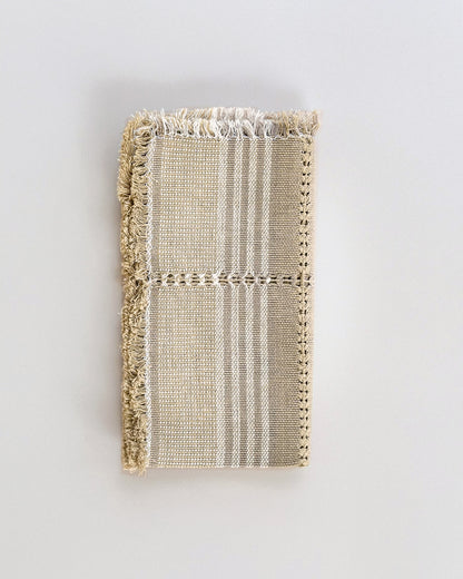 Margot Sesame neutral striped cotton cloth napkins
