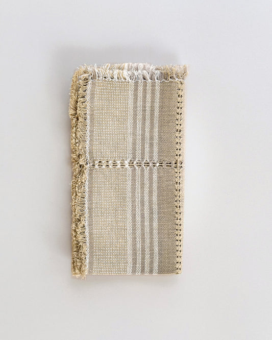 Margot Sesame neutral striped cotton cloth napkins