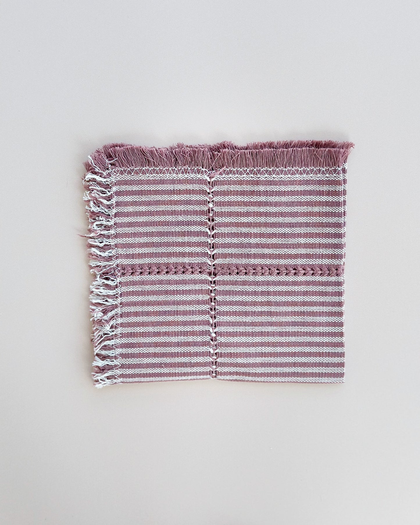 Romee Mulberry purple and cream dinner napkins